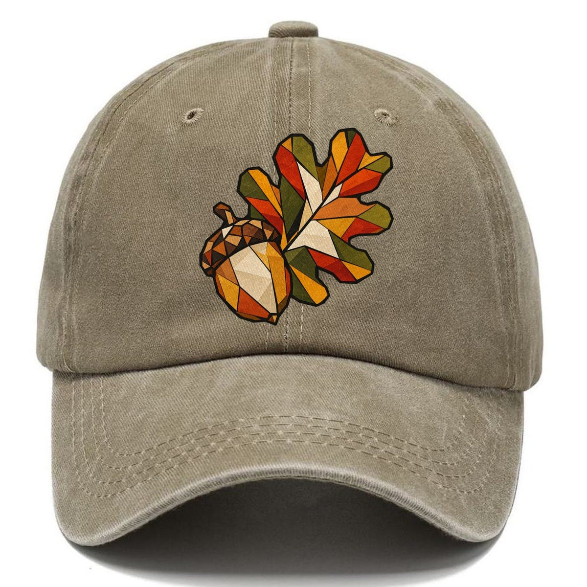 Oak Leaf And Acorn Wildwood Mosaic Classic Cap – Warm Sand