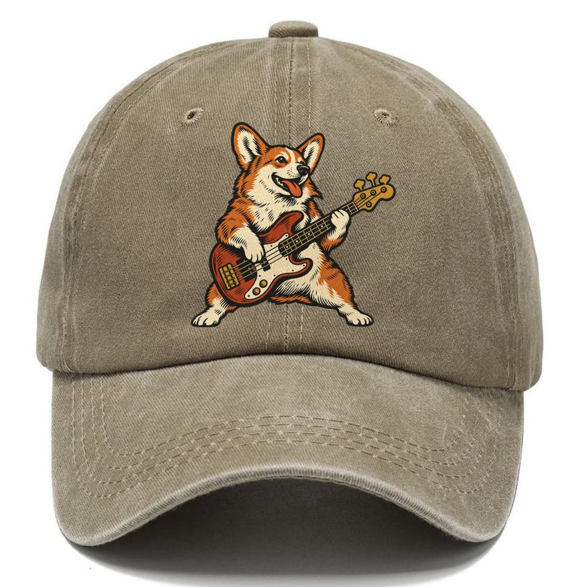 Corgi Bass Player Sundown Familiars Classic Cap – Warm Sand