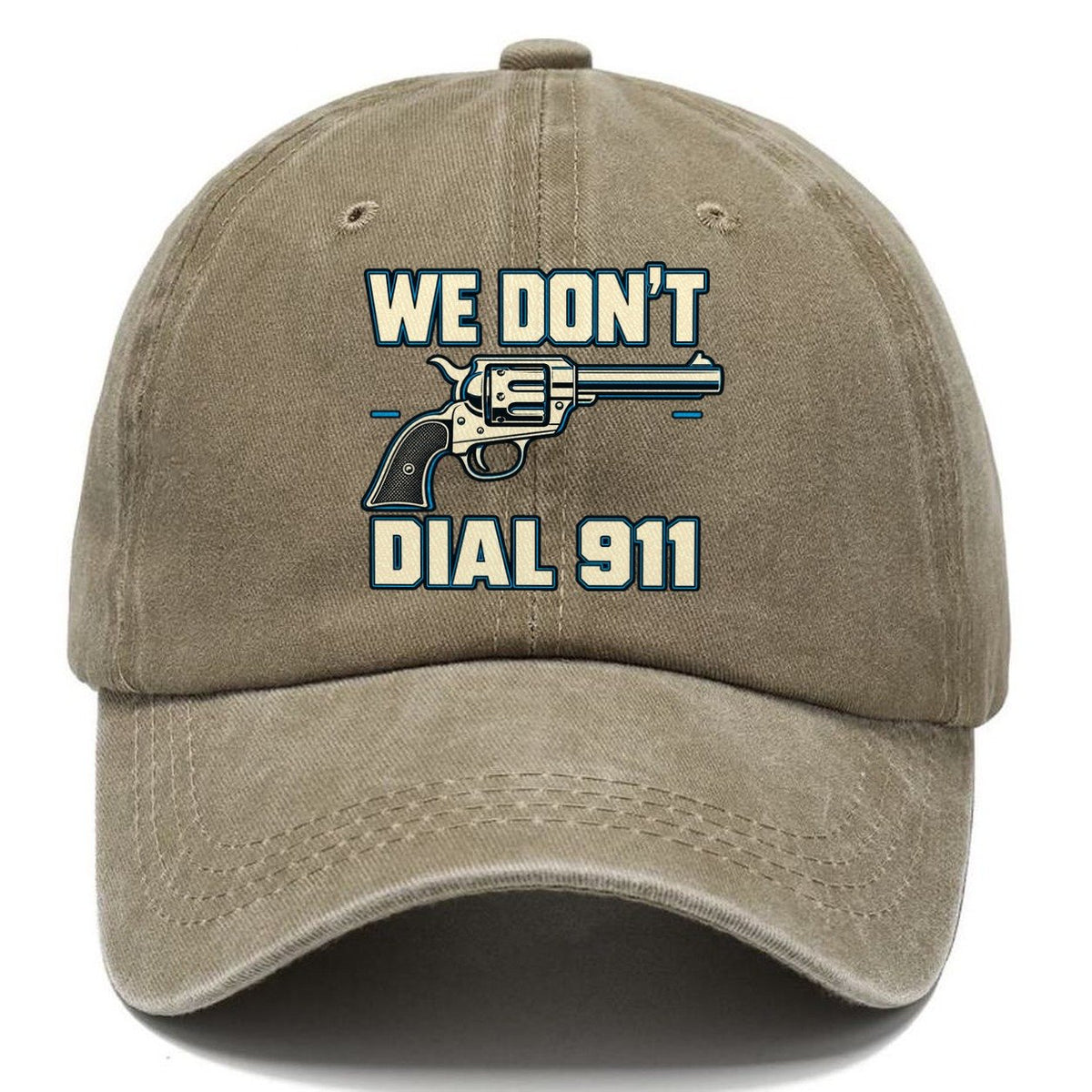 Technical Grid We Don't Dial 911 Classic Cap – Warm Sand