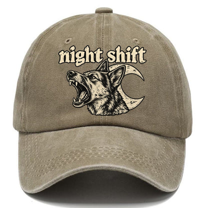 A Barking Dog Head Overlapping A Crescent Moon Bark For Me Classic Cap – Warm Sand
