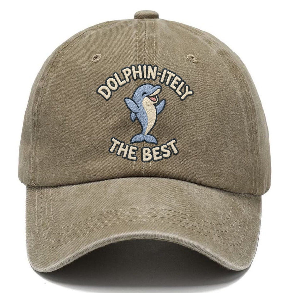 Dolphin Animal Puns Classic Cap – Warm Sand