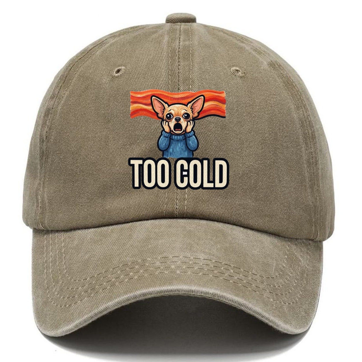 Chihuahua Scream Too Cold Scream Classic Cap – Warm Sand