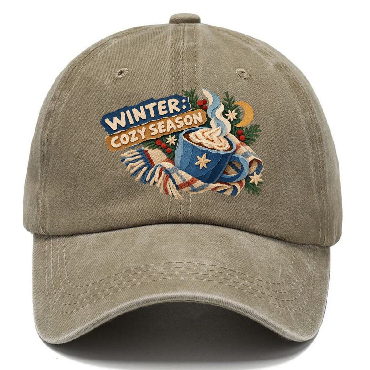 Winter Cozy Season Cocoa Cup Classic Cap – Warm Sand