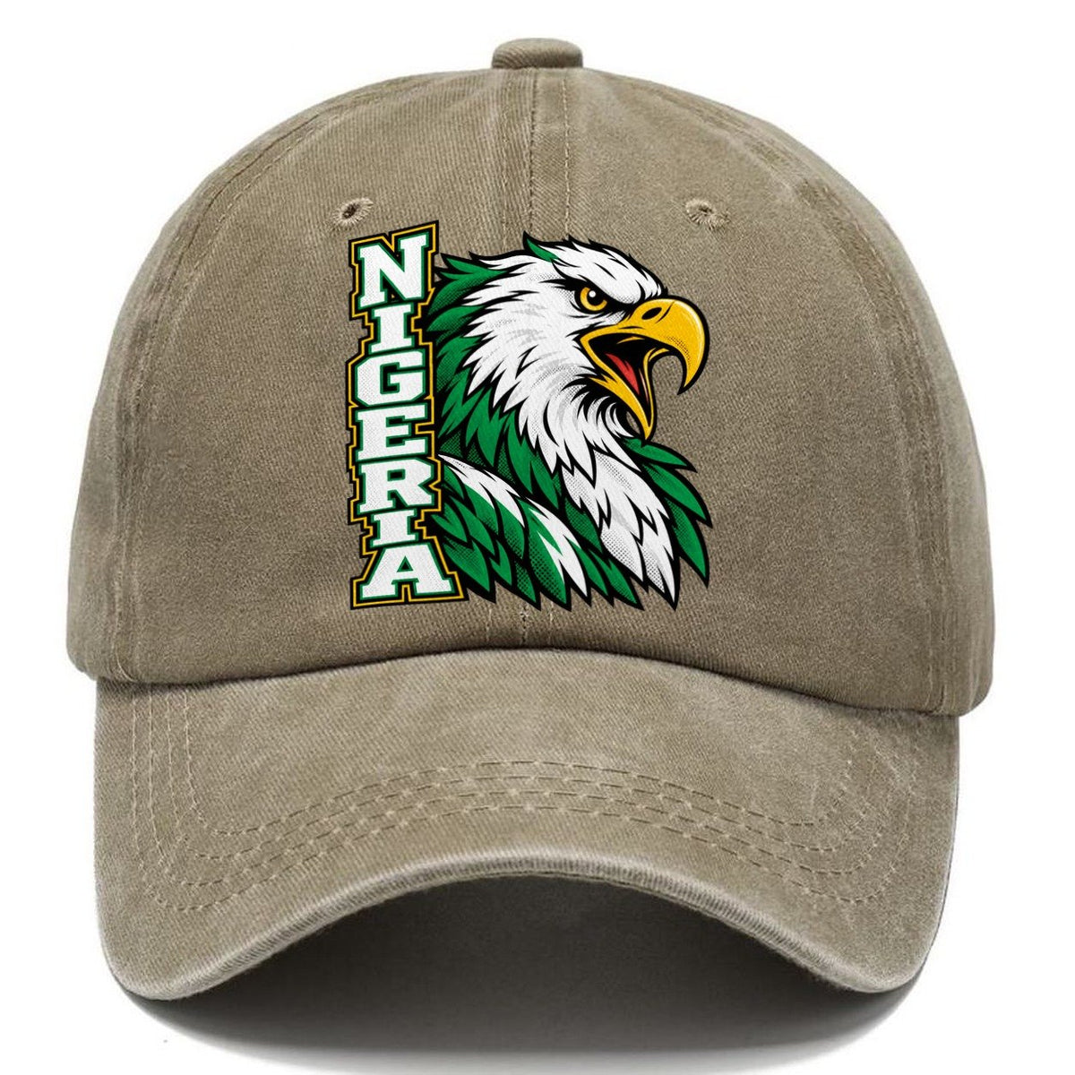 Nigeria Pop Art Badge Classic Cap – Warm Sand