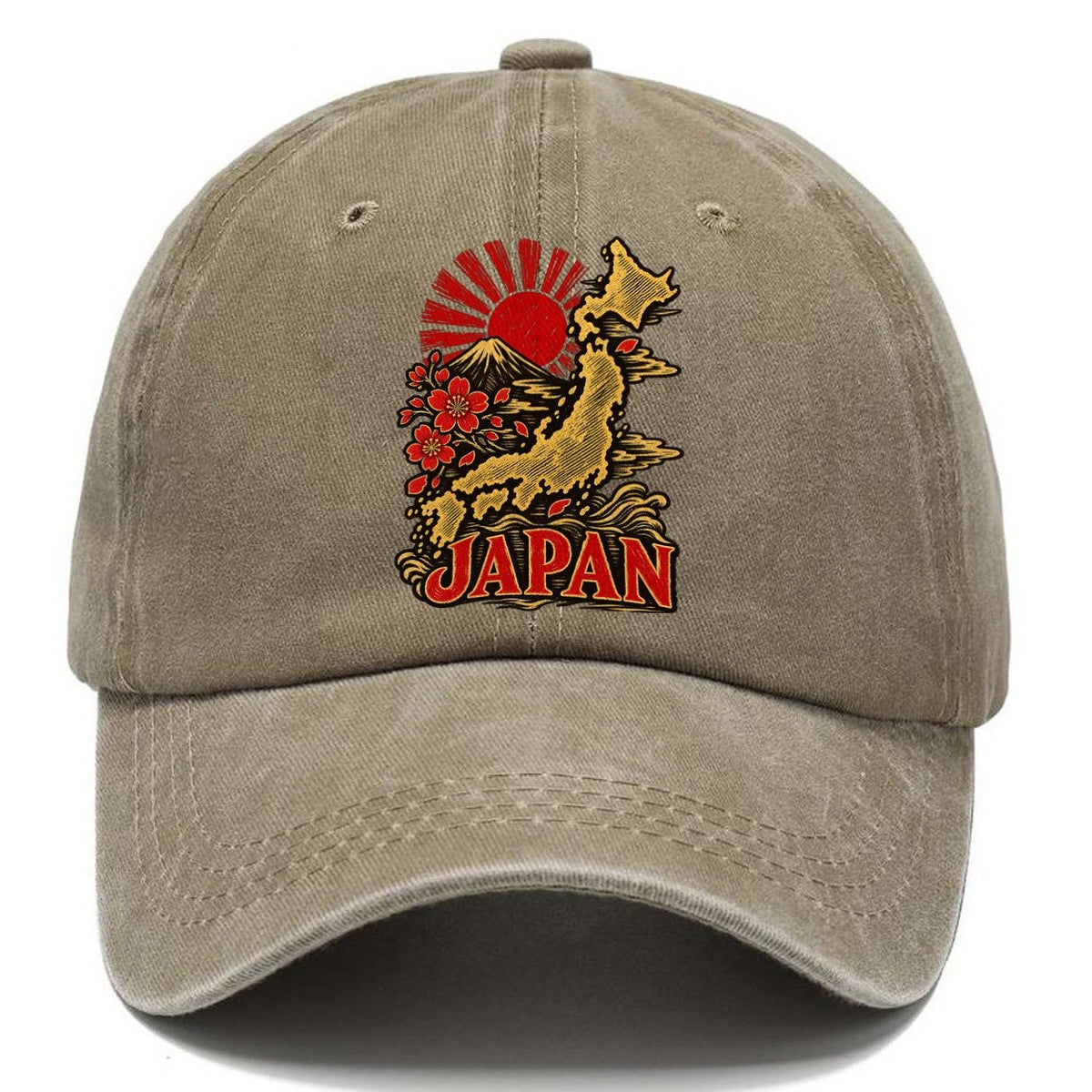JAPAN Mount Fuji Sakura Map Classic Cap – Warm Sand
