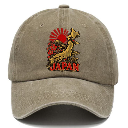 JAPAN Mount Fuji Sakura Map Classic Cap – Warm Sand