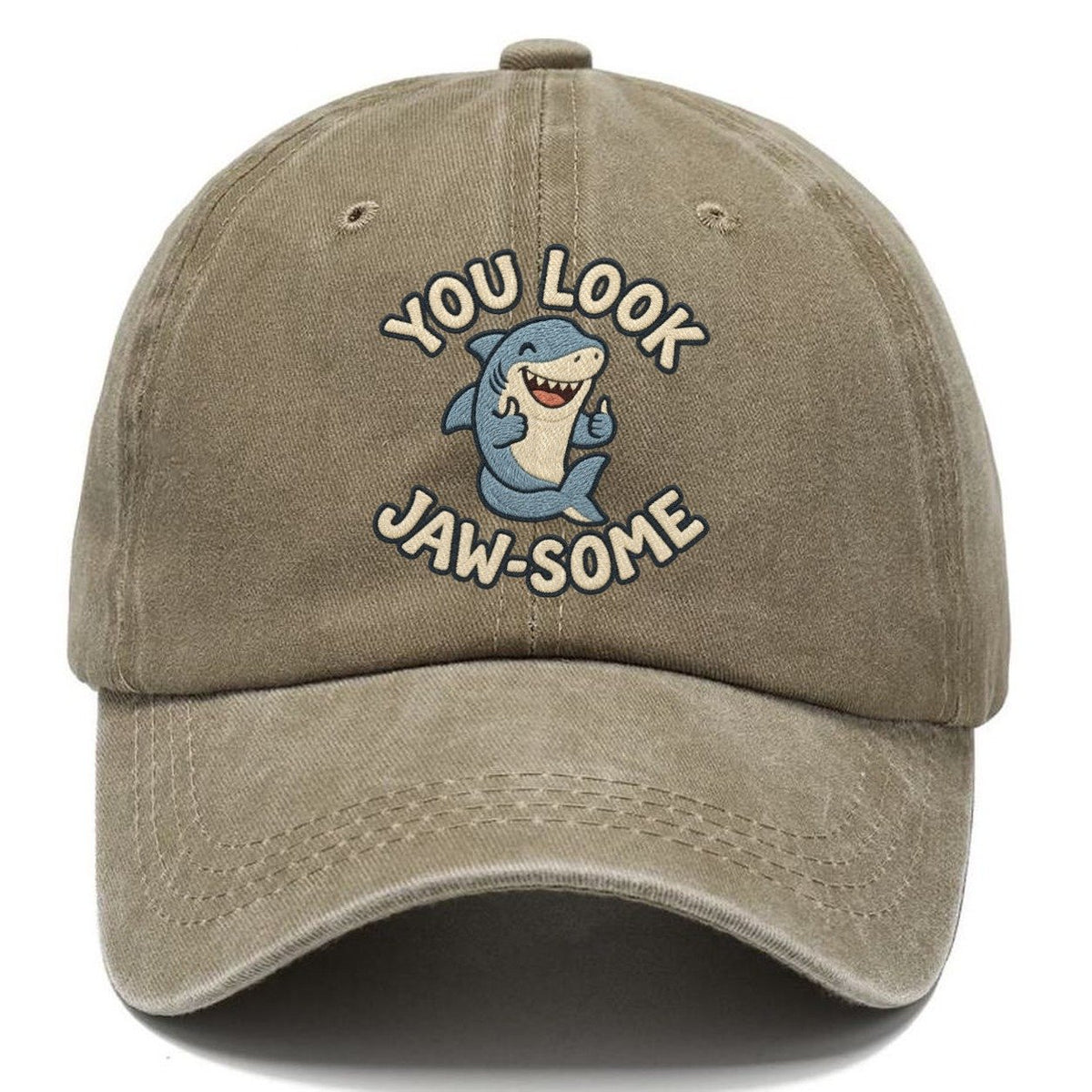 Shark Animal Puns Classic Cap – Warm Sand