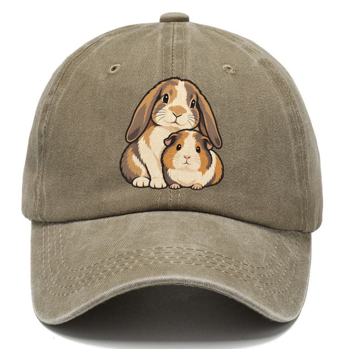 Rabbit And Guinea Pig Small Pet Logos Classic Cap – Warm Sand