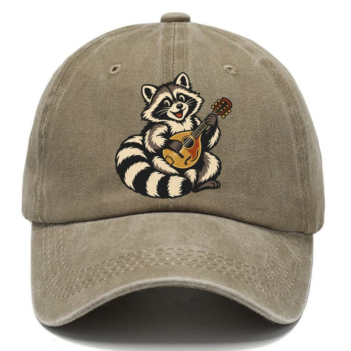 Raccoon Mandolin Picker Sundown Familiars Classic Cap – Warm Sand