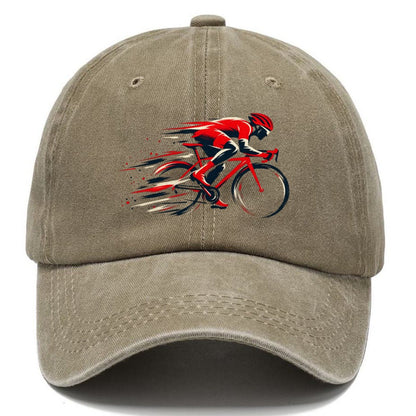 Red Cyclist Speed Lines Classic Cap – Warm Sand