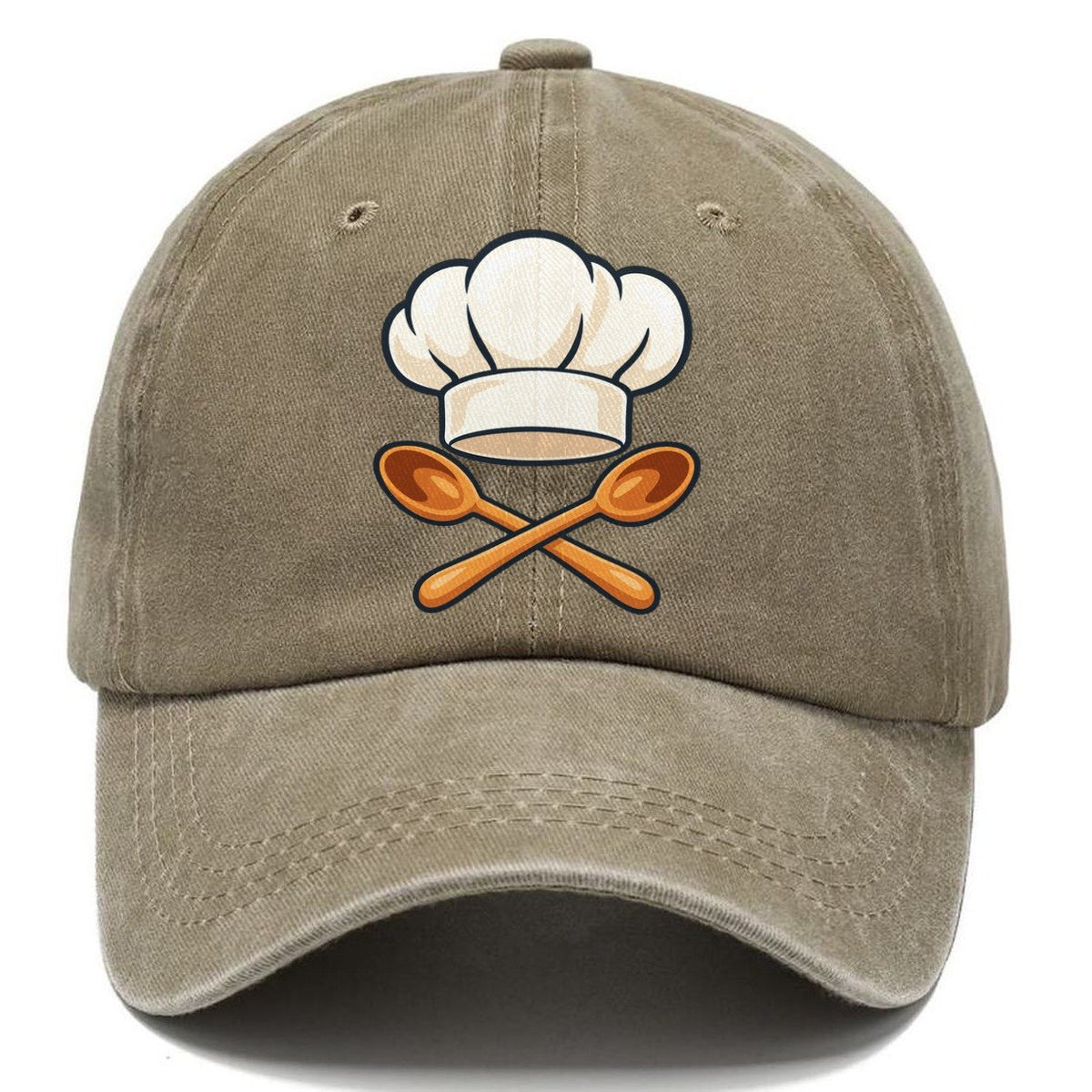 Reimagined Chef Hat & Crossed Spoons Classic Cap – Warm Sand