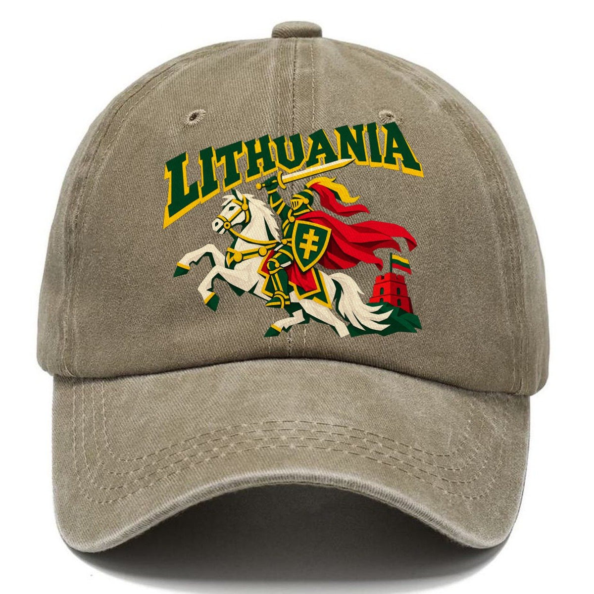 Lithuania Cut-Paper Badge Classic Cap – Warm Sand