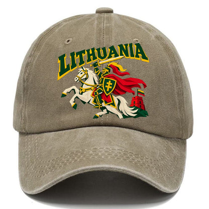 Lithuania Cut-Paper Badge Classic Cap – Warm Sand