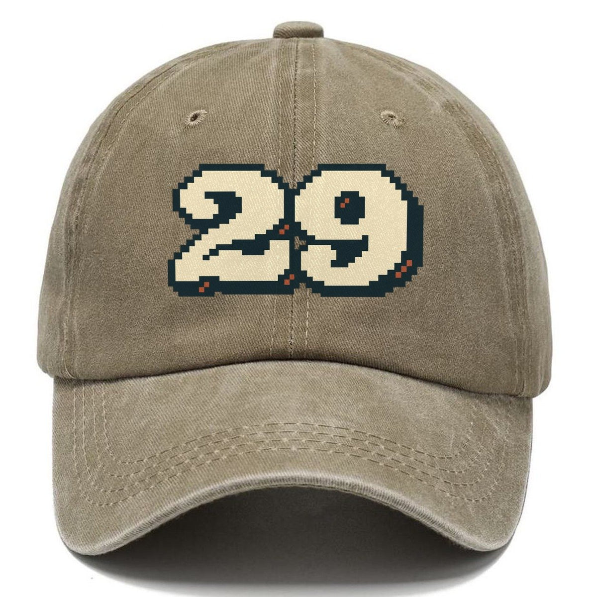 Pixel Art Number 29 Classic Cap – Warm Sand