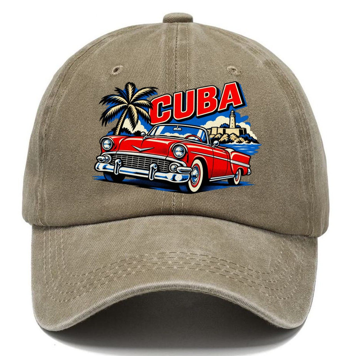 Cuba Pop Art Badge Classic Cap – Warm Sand