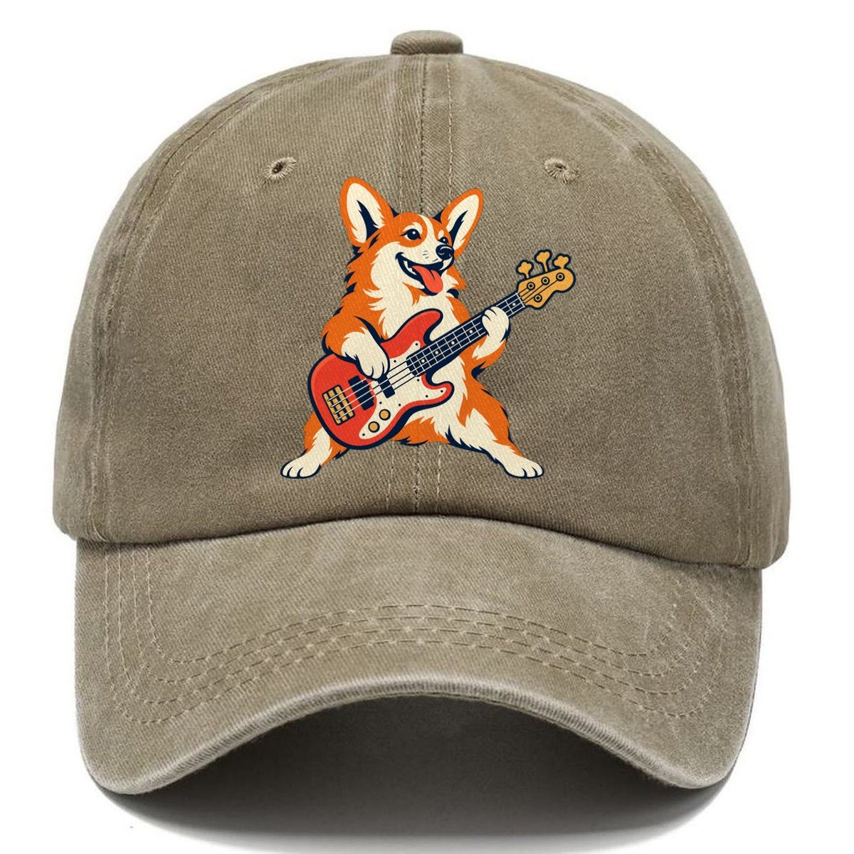 Corgi Bass Player Sundown Familiars Classic Cap – Warm Sand