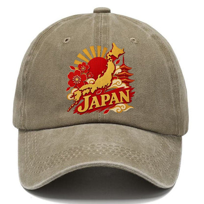 Japan Rising Sun Map Classic Cap – Warm Sand