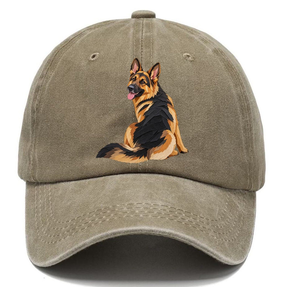 Papercut German Shepherd Classic Cap – Warm Sand