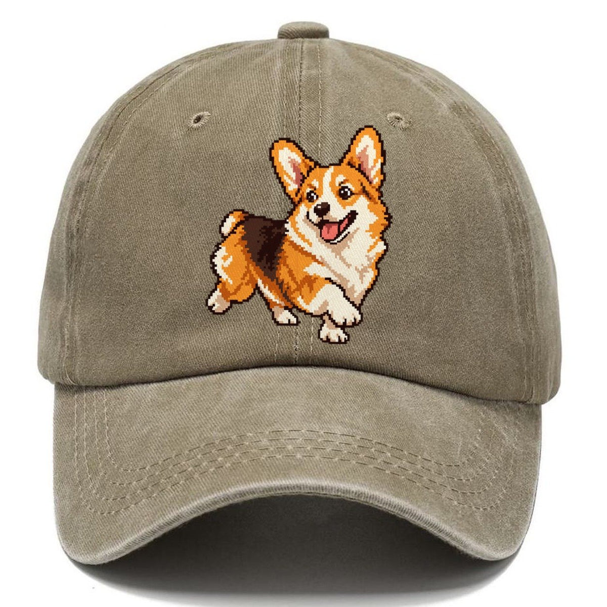 Pixel Art Corgi Classic Cap – Warm Sand