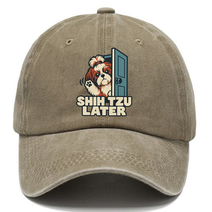 Shih Tzu Later Familiar Punchlines Classic Cap – Warm Sand