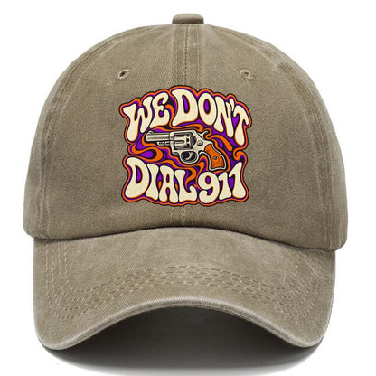 Psychedelic Frontier We Don't Dial 911 Classic Cap – Warm Sand