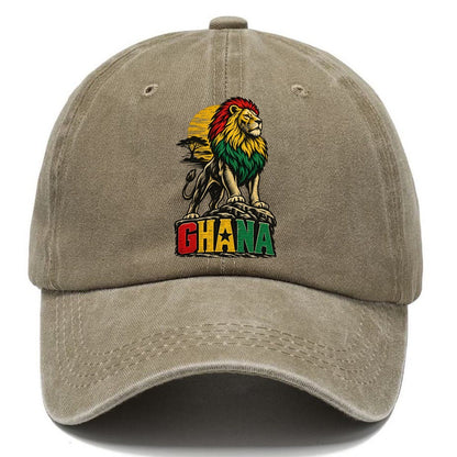 Ghana Lion Sunset Classic Cap – Warm Sand
