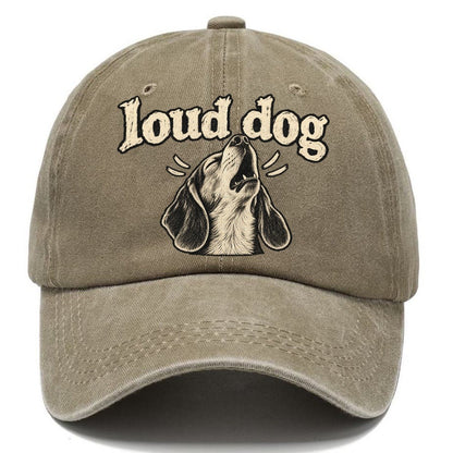 A Howling Beagle Head Tipped Back Bark For Me Classic Cap – Warm Sand