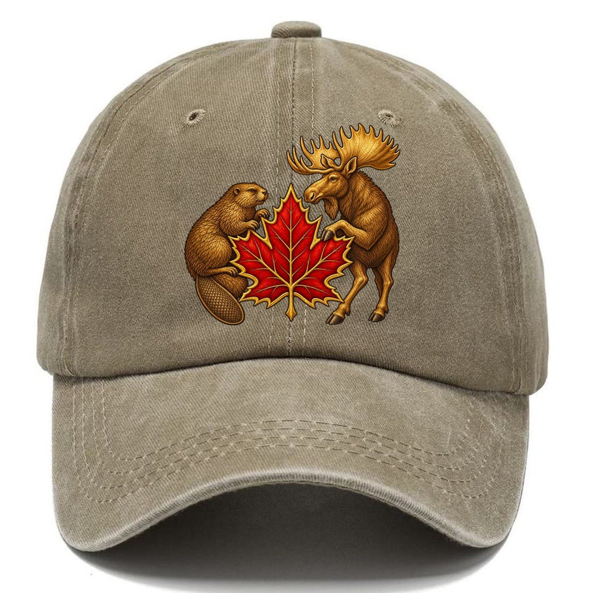 Canada Beaver And Moose Classic Cap – Warm Sand