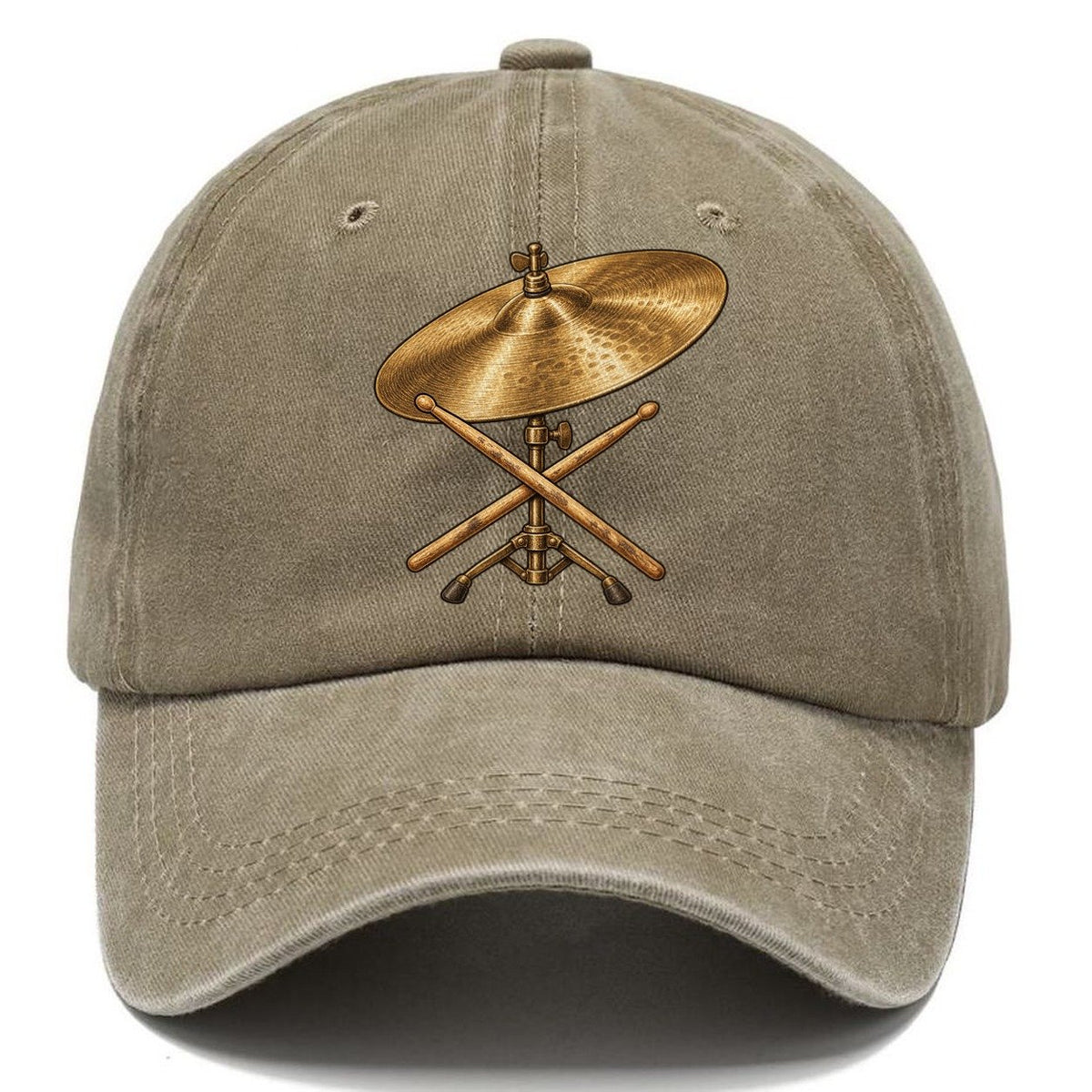 Ride Cymbal And Sticks Fan Favorites Classic Cap – Warm Sand