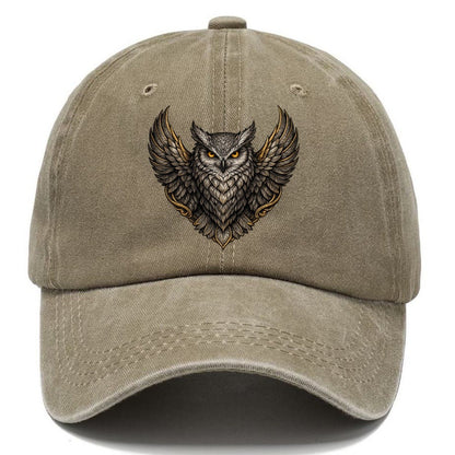 Gold-Accented Owl Crest Classic Cap – Warm Sand