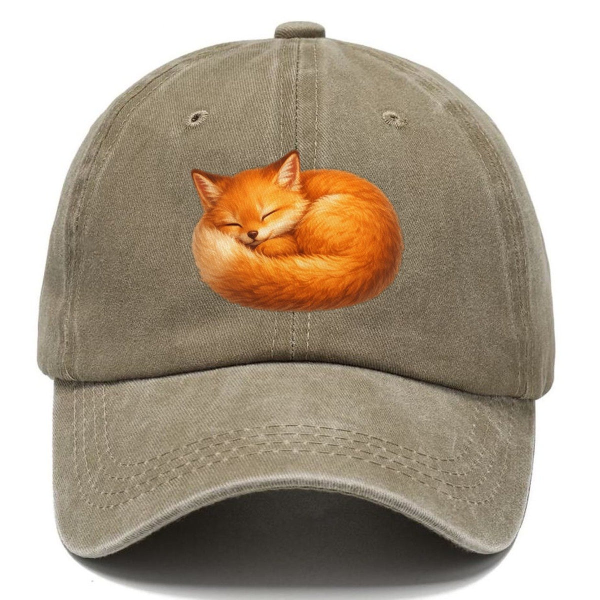 Sleeping Curled Fox Classic Cap – Warm Sand