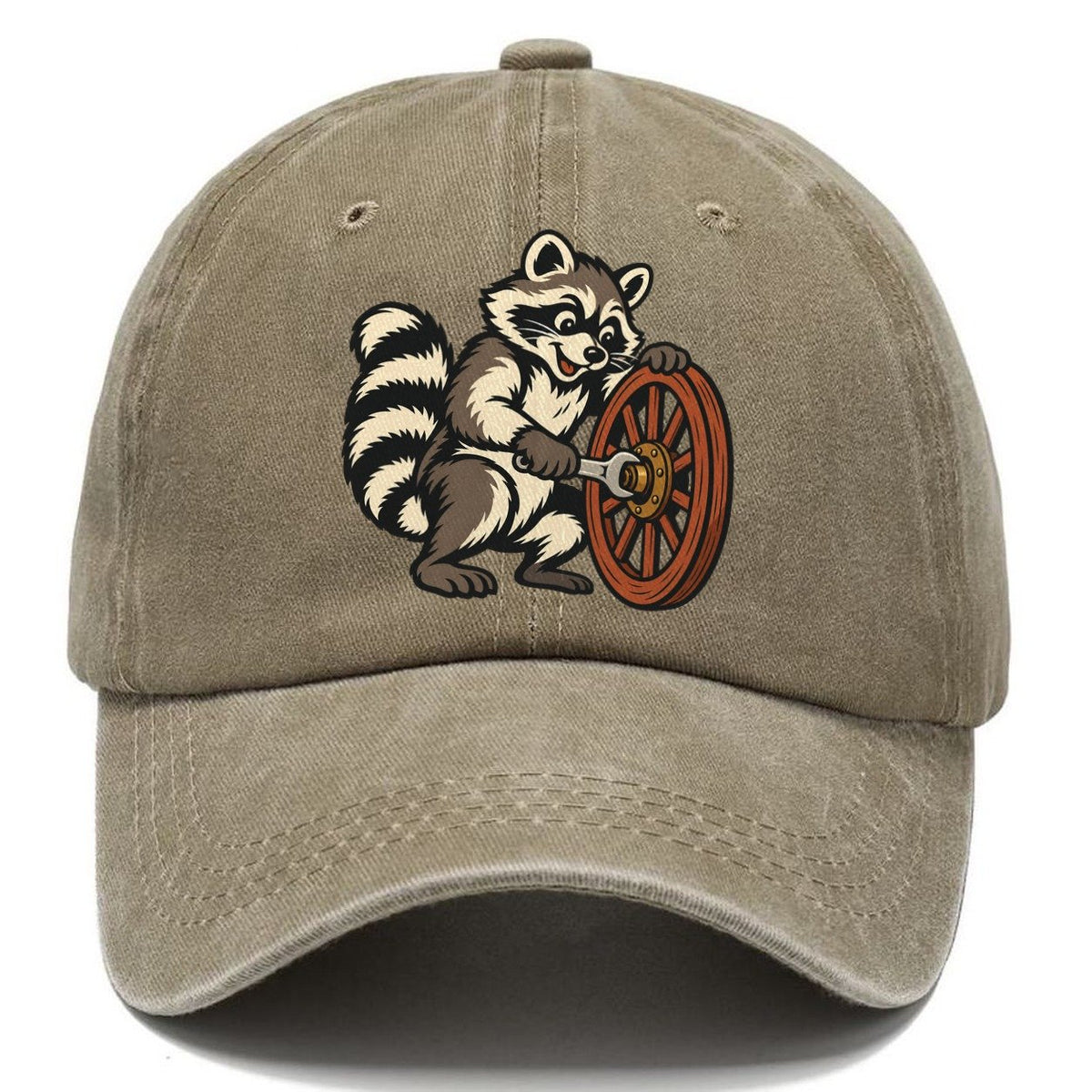 Raccoon Roadside Mechanic Sundown Familiars Classic Cap – Warm Sand