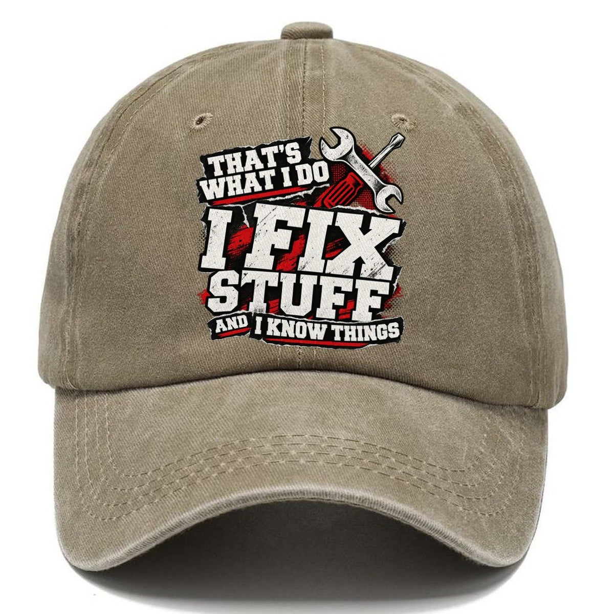 That's What I Do Fix Stuff Classic Cap – Warm Sand