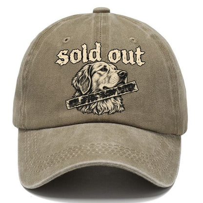 A Calm Dog Head In Three Quarter View Crossed By A Thick Stamped Bar Bark For Me Classic Cap – Warm Sand