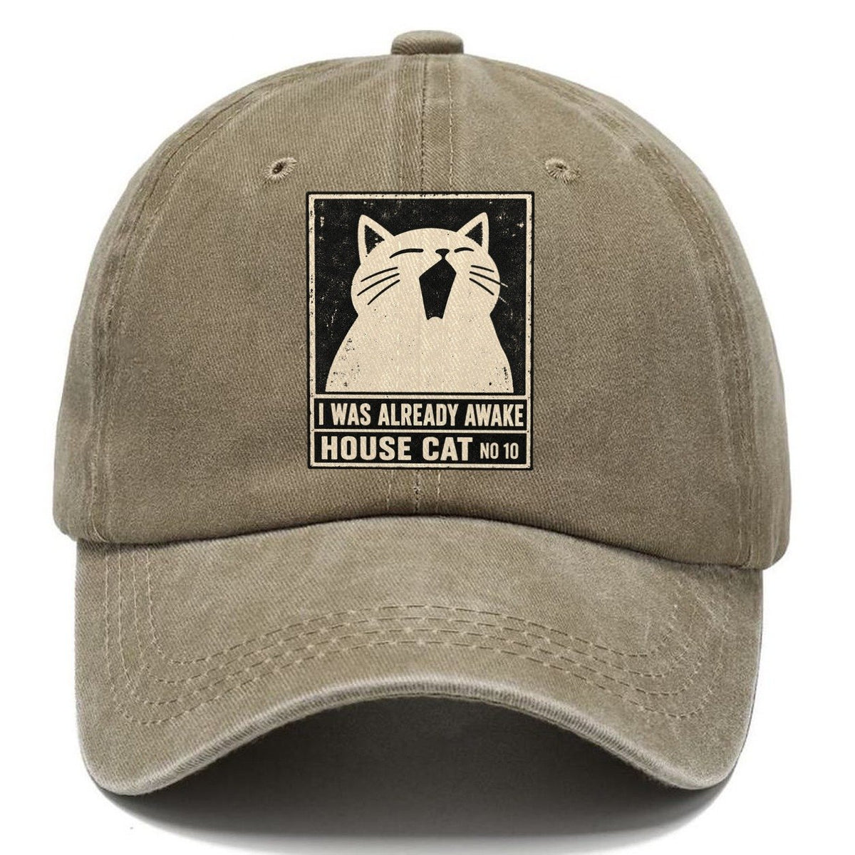 I Was Already Awake Neko Says No Classic Cap – Warm Sand