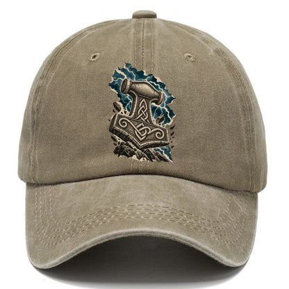 Mjolnir Hammer Celtic Knotwork Classic Cap – Warm Sand