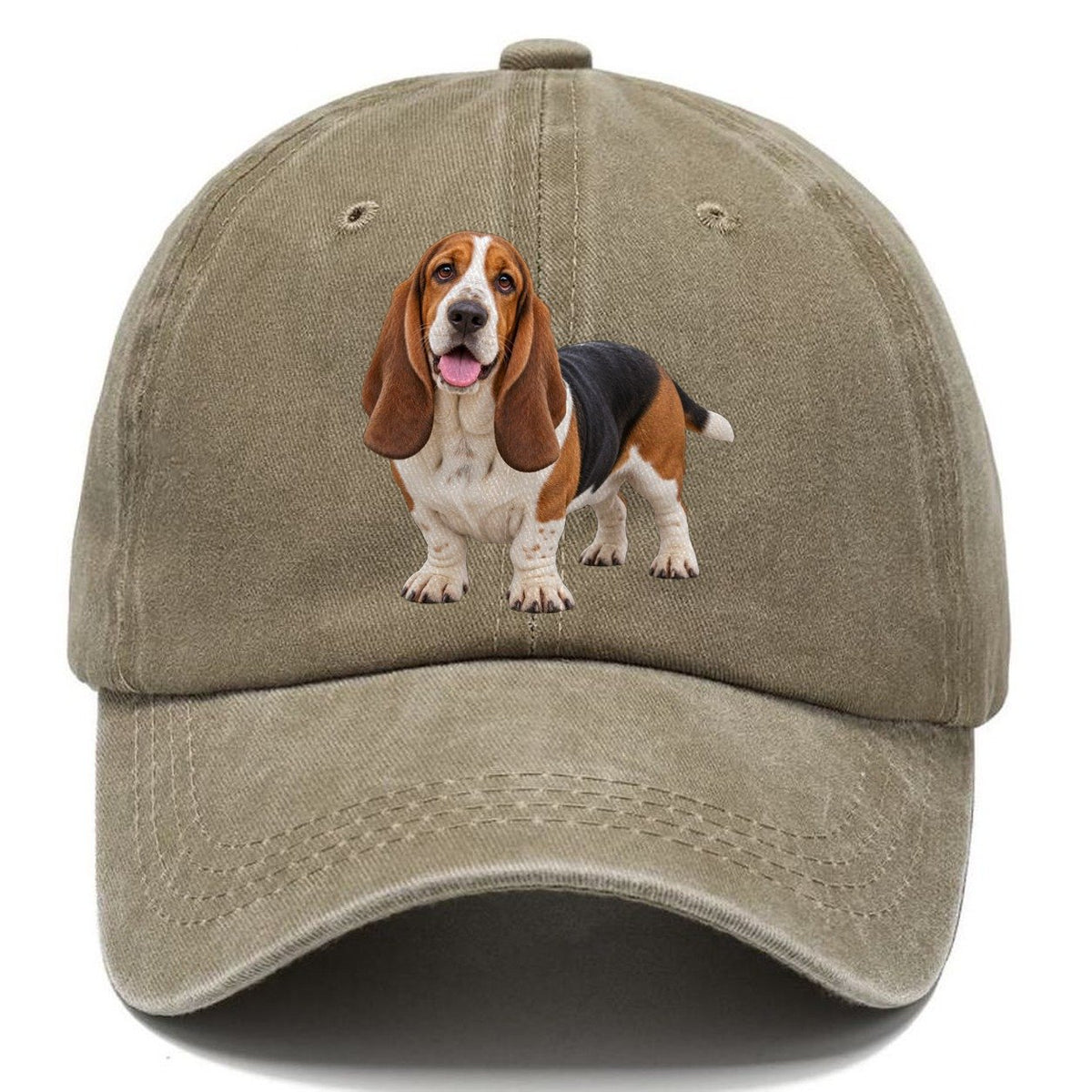Basset Hound Standing Top Breeds Classic Cap – Warm Sand