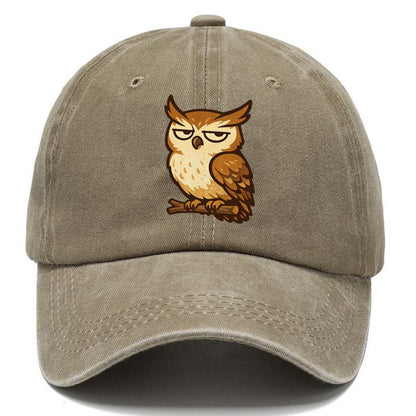 Grumpy Owl on Branch Classic Cap – Warm Sand