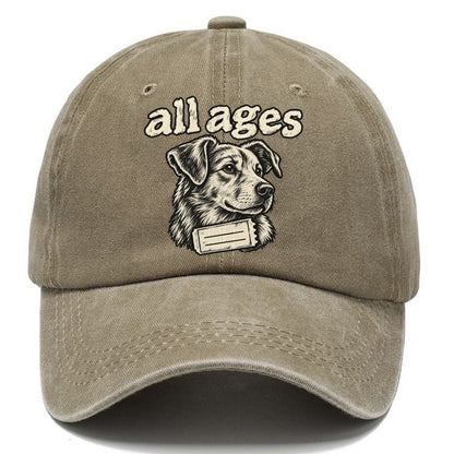 A Dog Head In Three Quarter View Above A Torn Ticket Stub Bark For Me Classic Cap – Warm Sand