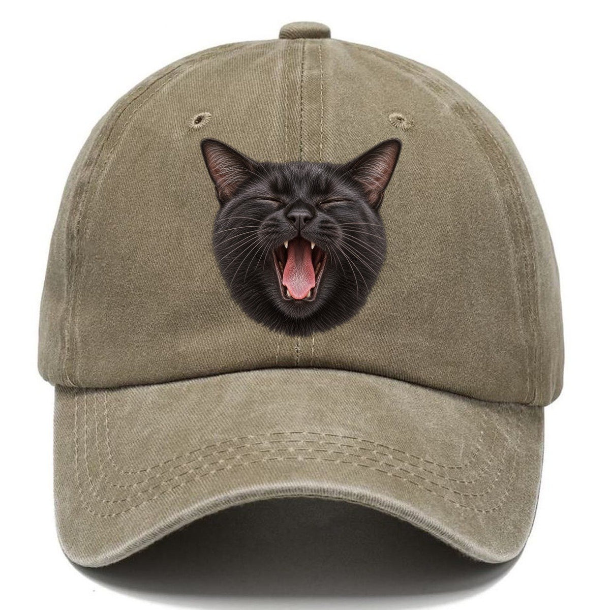 Black Cat Velvet Yawn Pastimes Companions Classic Cap – Warm Sand