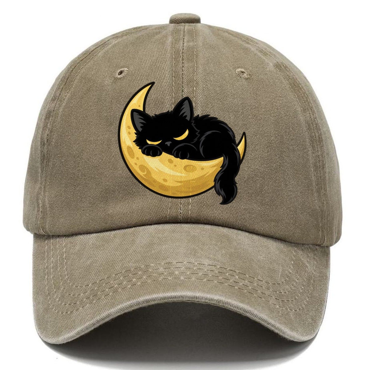 Black Cat Crescent Moon Fan Favorites Classic Cap – Warm Sand