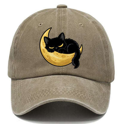 Black Cat Crescent Moon Fan Favorites Classic Cap – Warm Sand
