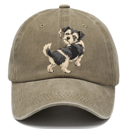 Scruffy Dog Smoking a Cigarette Classic Cap – Warm Sand
