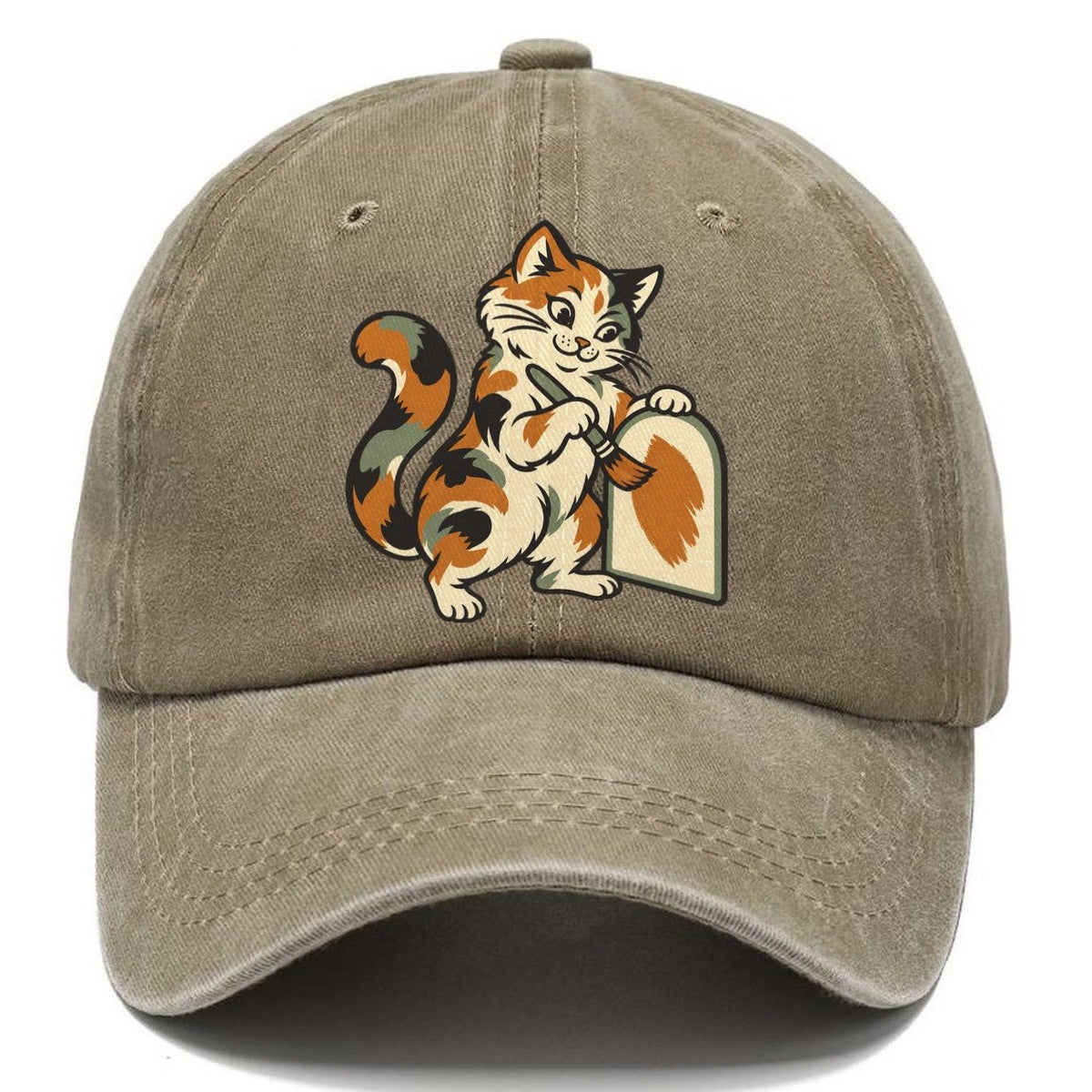 Calico Cat Painter Sundown Familiars Classic Cap – Warm Sand