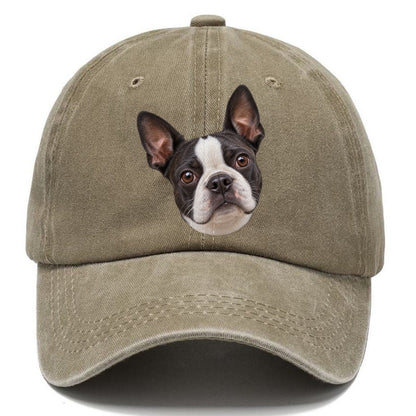 Boston Terrier Curious Lean Everyday Originals Classic Cap – Warm Sand