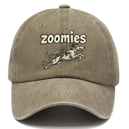 A Small Whippet Silhouette At Full Stretch Mid Sprint Bark For Me Classic Cap – Warm Sand