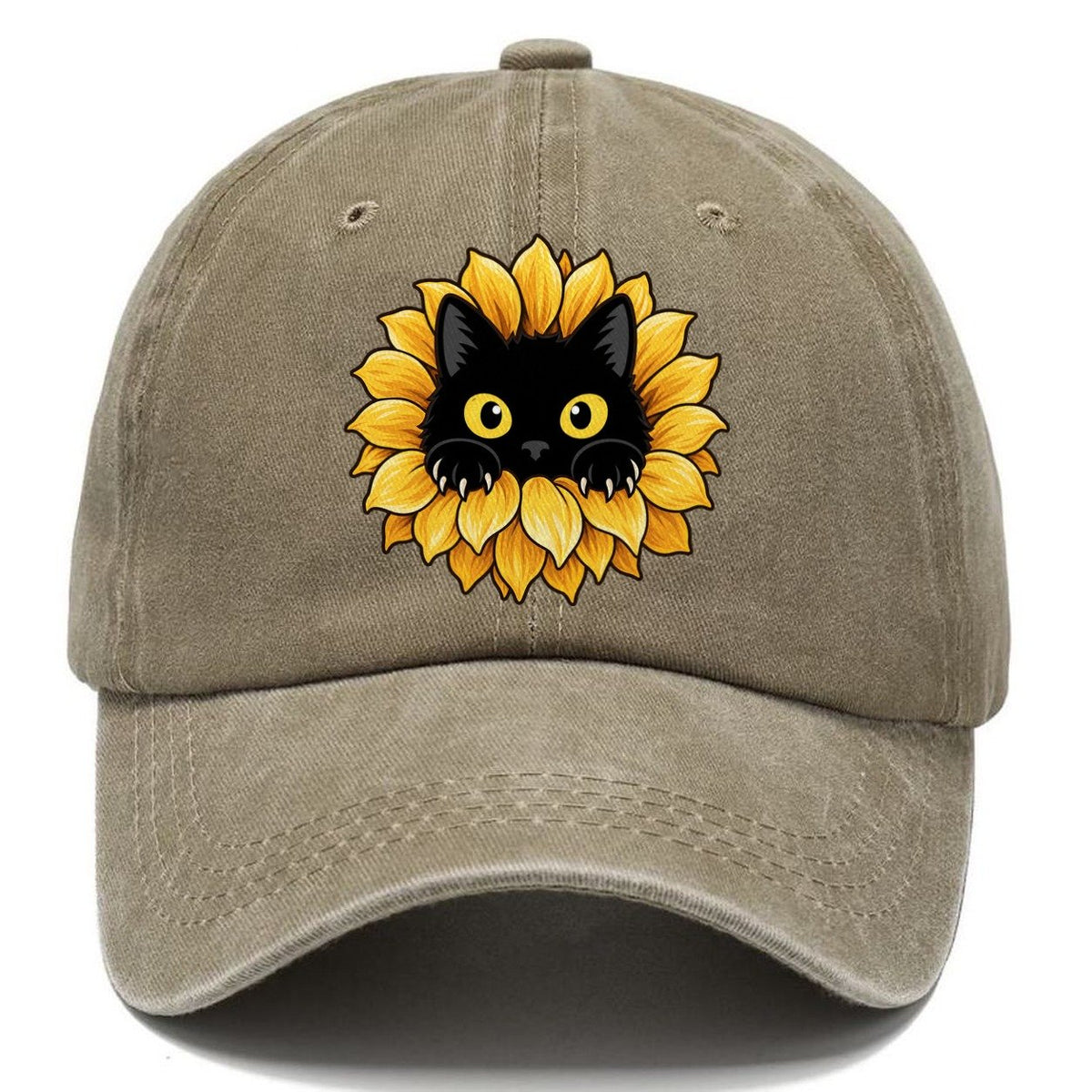 Black Cat Sunflower Fan Favorites Classic Cap – Warm Sand