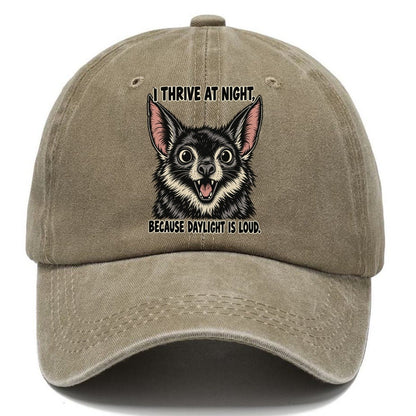 I Thrive At Night Feral Logic Classic Cap – Warm Sand