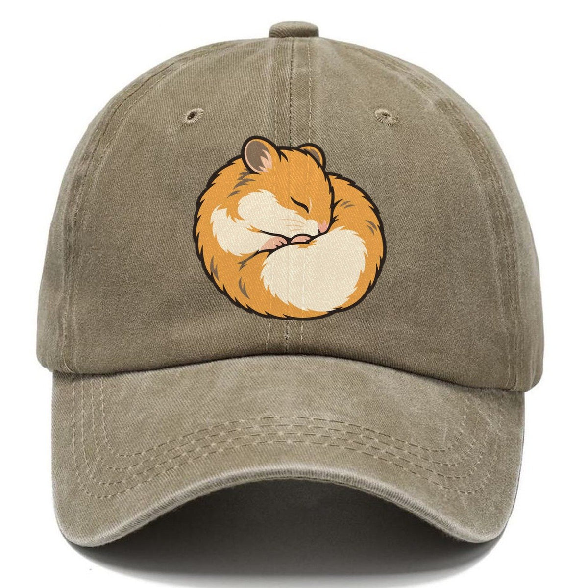 Hamster Curl Nap Small Pet Logos Classic Cap – Warm Sand