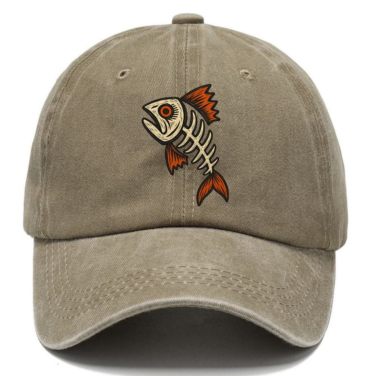 Fish Head Skeleton Classic Cap – Warm Sand
